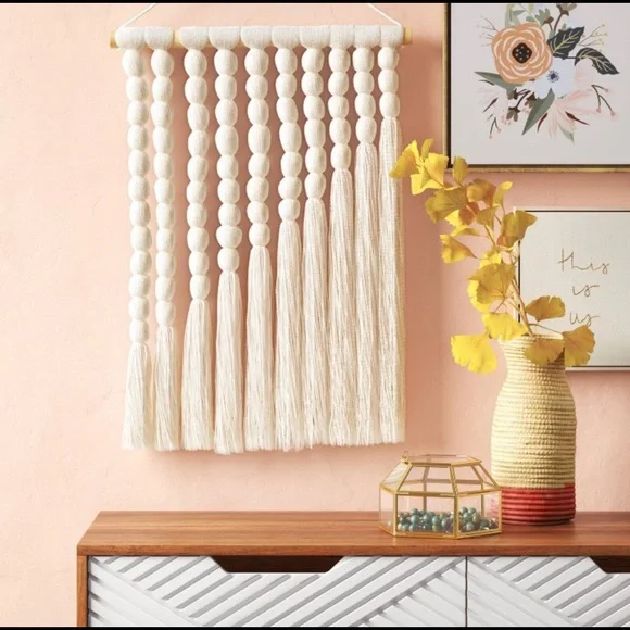 18" x 24" Hand Made Cotton Wall Art Cream - Opalhouse - Picture 2 of 5